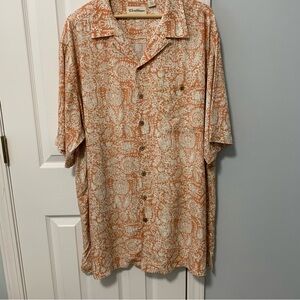 Caribbean Men's Orange Short Sleeve Shirt XLT
